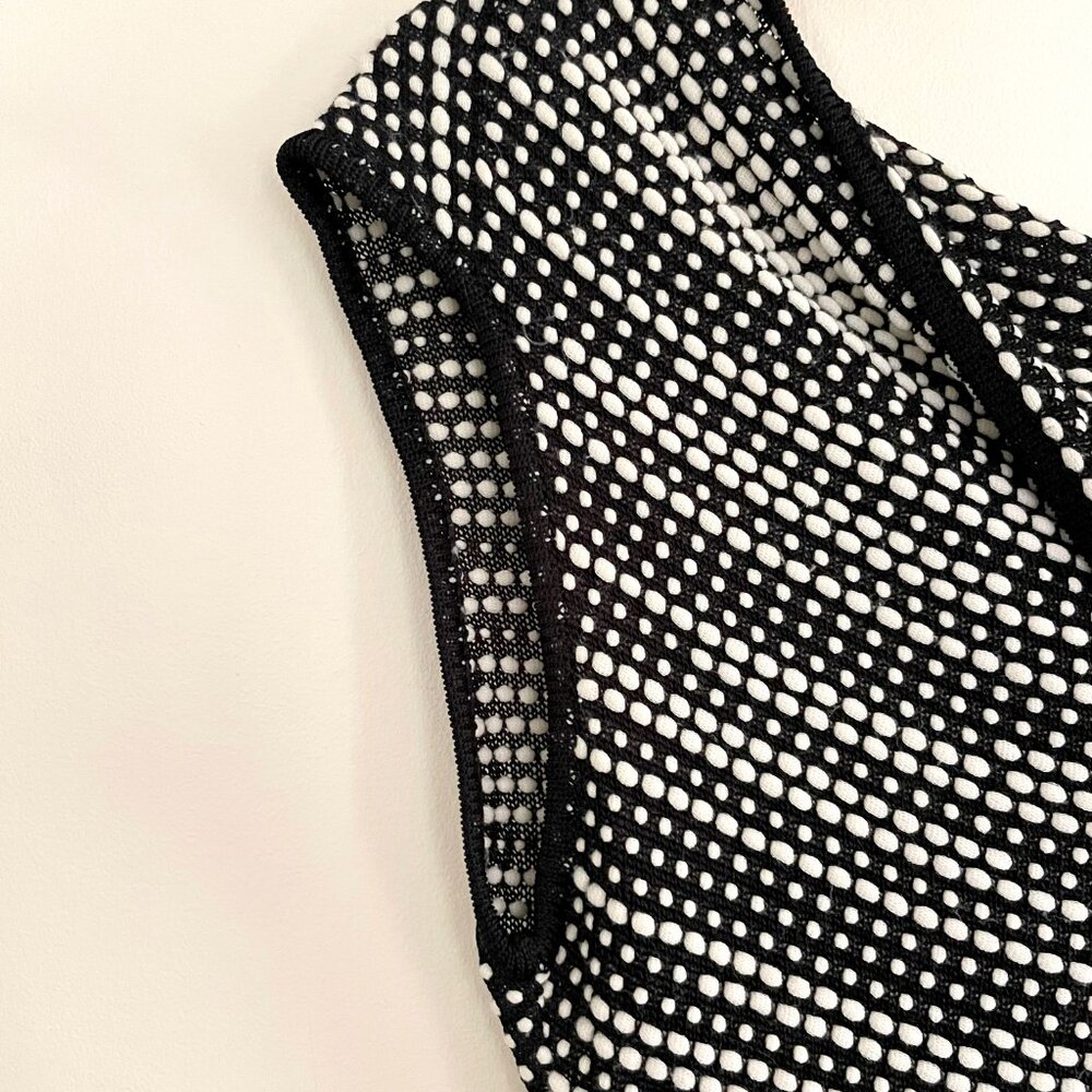 Roland Mouret Knit Bodycon Designer Dress Asymmetrical Black and White Size S - Picture 5 of 10